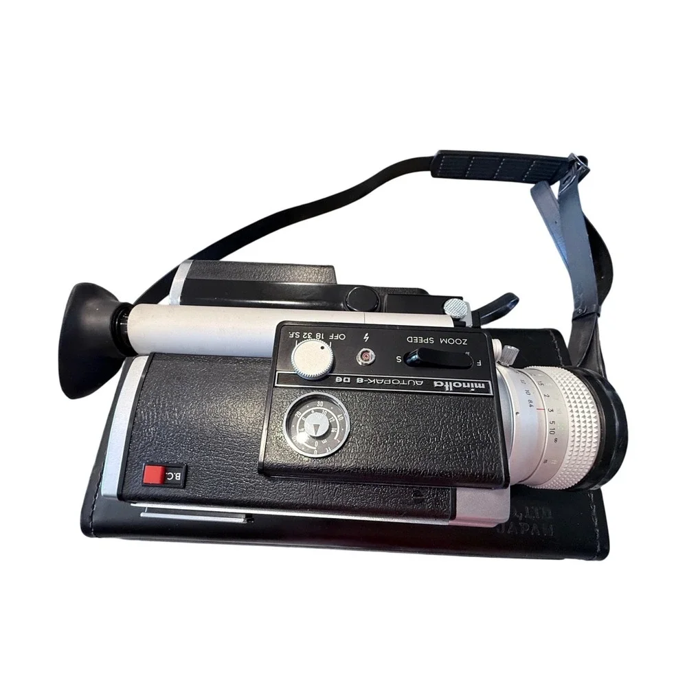 Minolta Autopak-8 D6 Super 8 Movie Camera with Case and Manual Vintage Japan